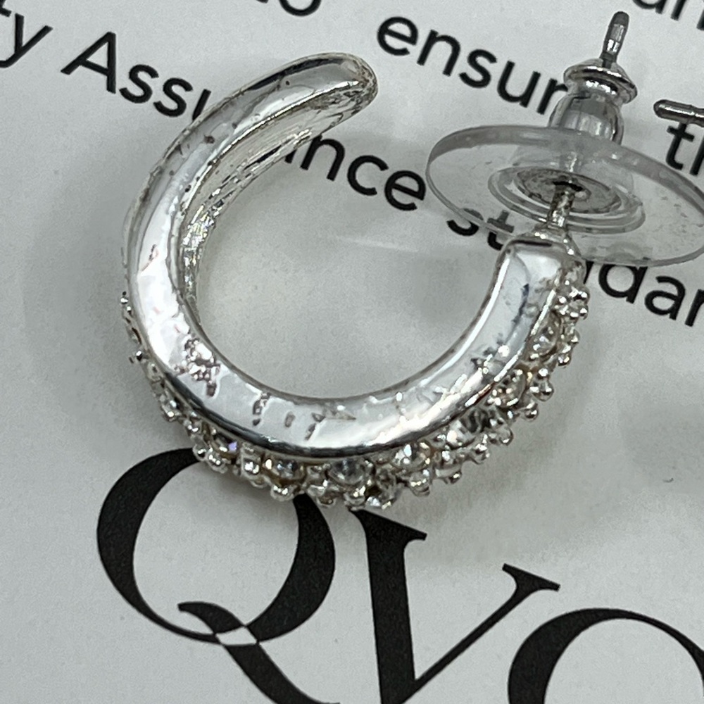 Vintage QVC Necklace & Earring Set – Silver-Tone with Crystal / CZ Accents - Picture 13 of 17